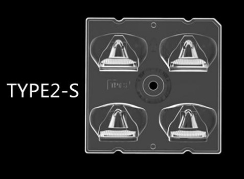 64*144 graad/TYPEII-S straalhoek 4IN1 Lenstype LED straatlichtmodule met 88%-93% doorstraling