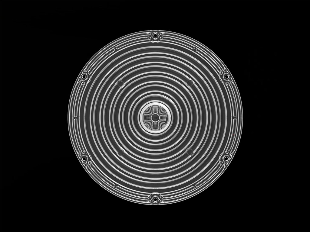 184mm 100w 150w 200w Ronde LED-verlichtingsoptica met Abrazine-coating PC-materiaal IP66 beschermingsniveau