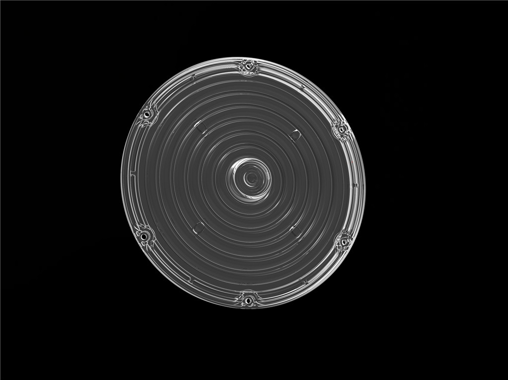 184mm 100w 150w 200w Ronde LED-verlichtingsoptica met Abrazine-coating PC-materiaal IP66 beschermingsniveau