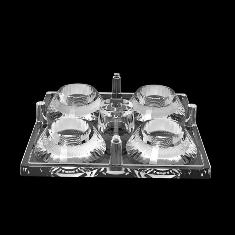 50*50mm 30 graad 4 in 1 LED lichtlens PC materiaal voor overstromingsverlichting SMD7070/ 5050/4*3030 LED