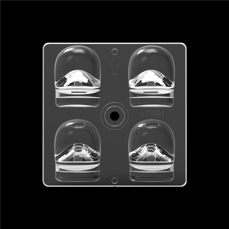 Gepolariseerd 60 graden 2*2 Multi-Lens Hoog Transmittance 50*50mm Voor LED Track And Field Stadium Lighting