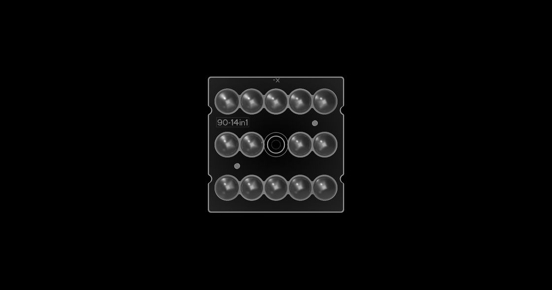 14 in 1 PMMA-Optica voor LEIDENE Verlichting, 90 Graad LEIDENE Lensserie voor Tunnelverlichting